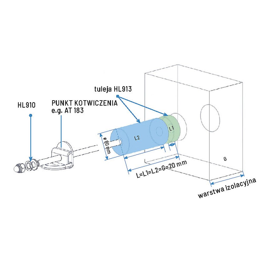 HL913 020 - Sleeve for mounting anchor points